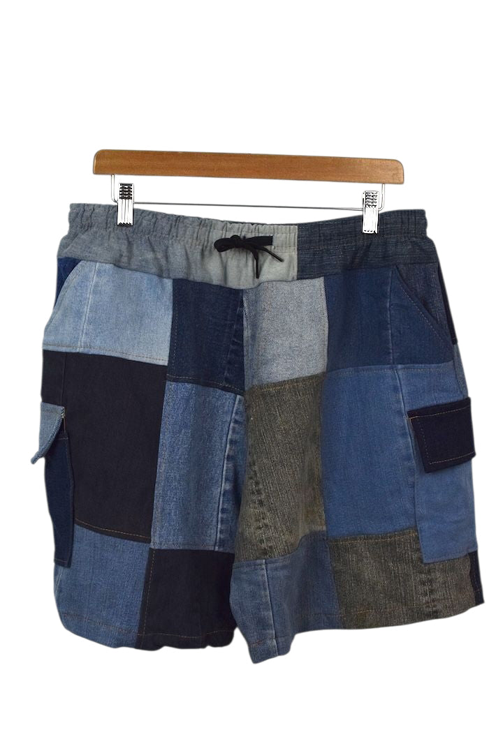 Reworked Patchwork Denim Shorts