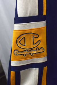 Reworked Champion Track-Denim Skirt