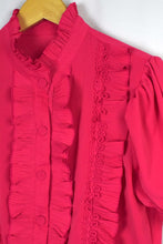 Load image into Gallery viewer, Reworked Pink Ruffled Blouse
