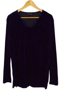 Purple Long Sleeve Velvet Top
