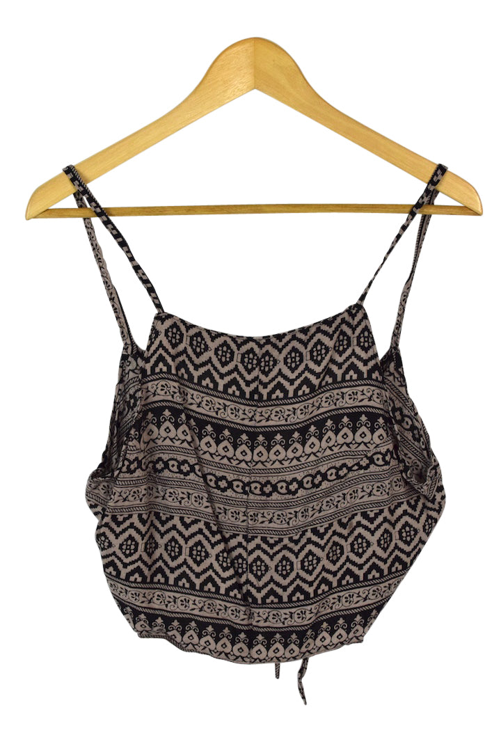 Reworked Abstract Print Tie Up Top