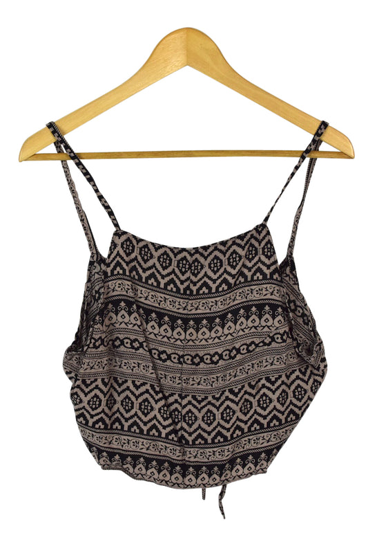 Reworked Abstract Print Tie Up Top