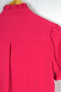 Reworked Pink Ruffled Blouse