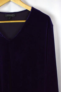 Purple Long Sleeve Velvet Top