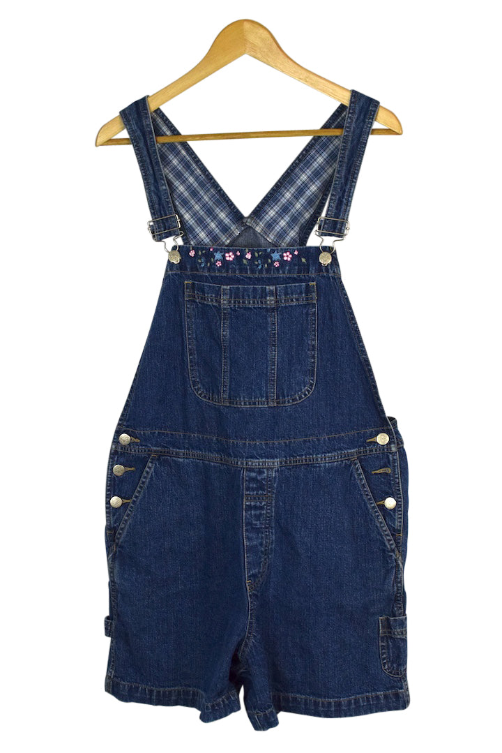 Floral Pattern Denim Overalls