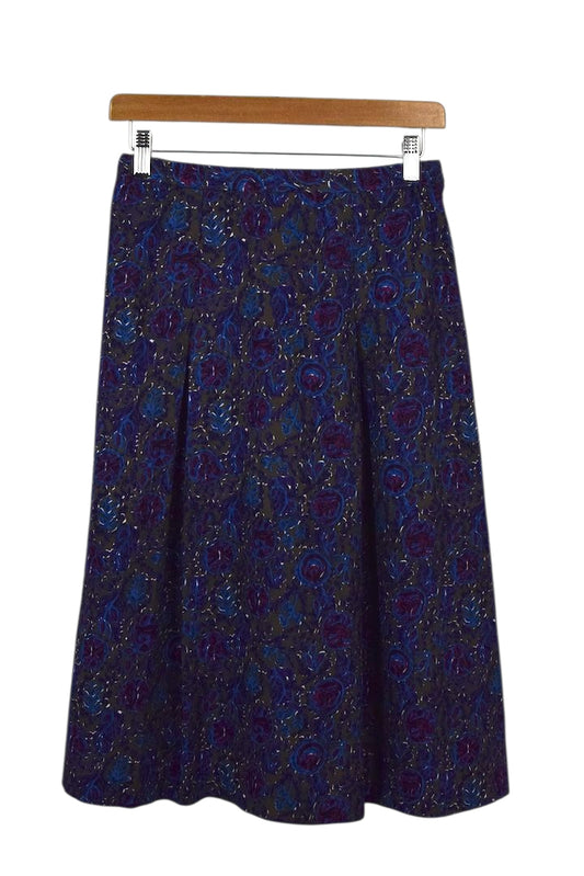 Abstract Leaf Print Skirt