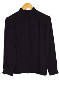 Reworked Black Floral Print Blouse