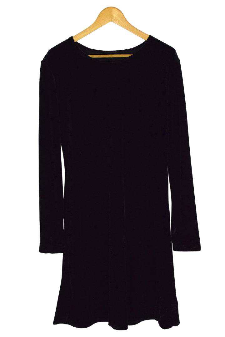 Black Long sleeve Velvet Dress