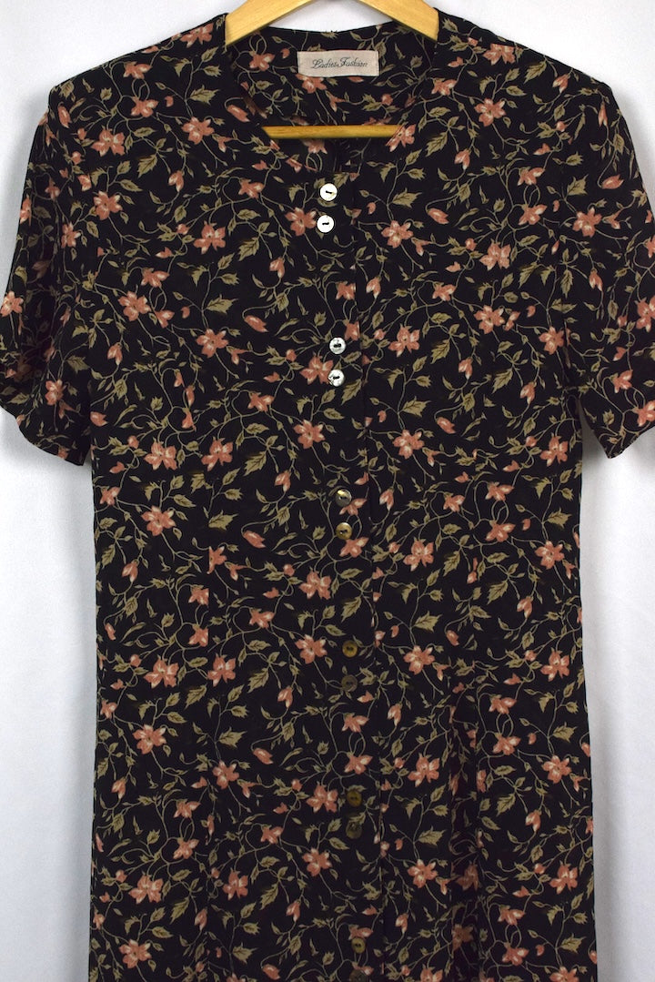 80s/90s Floral Print Dress