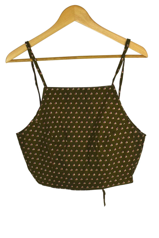 Reworked Heart Print Tie Up Top