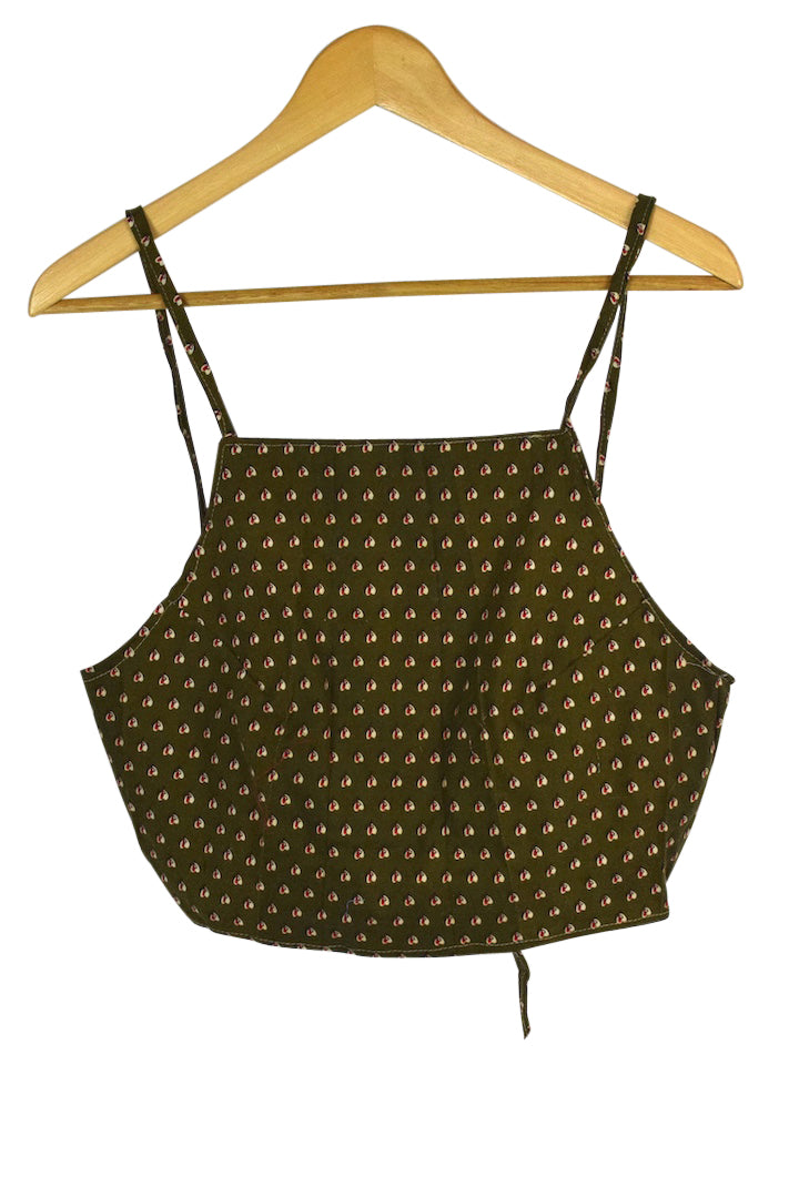 Reworked Heart Print Tie Up Top