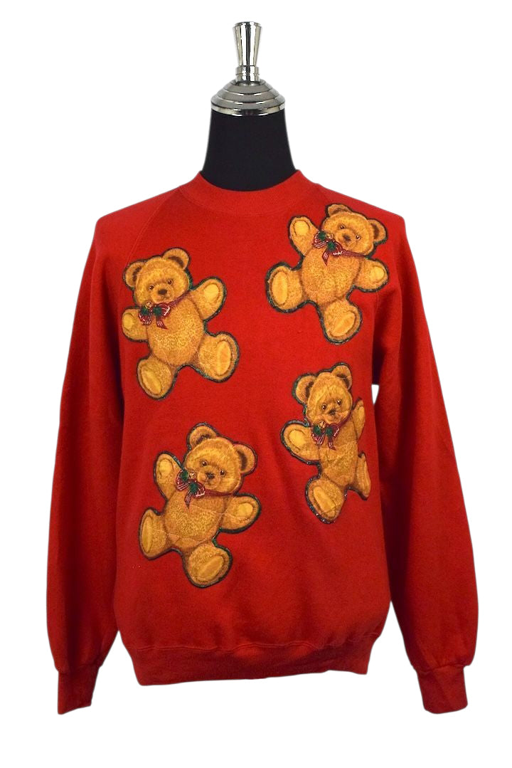 80s/90s Christmas Teddy Bear Sweatshirt