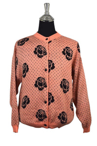 Rose Pattern Knitted Cardigan