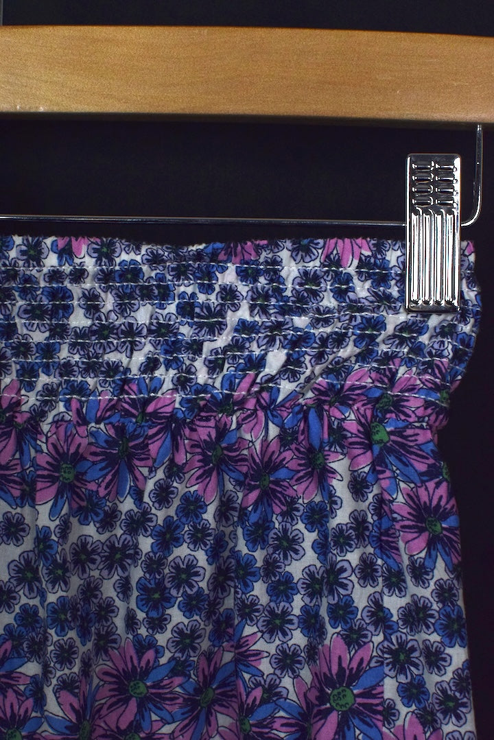 Striped Floral Print Skirt