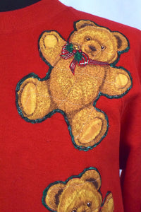 80s/90s Christmas Teddy Bear Sweatshirt