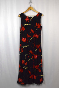 Abstract Floral Print Dress