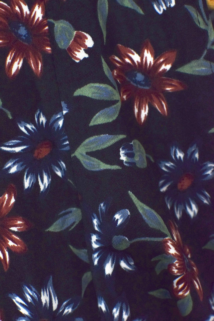 Reworked Floral Print Tie Up Top