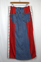 Load image into Gallery viewer, Reworked Puma Brand Denim Track-Skirt
