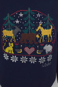 80s/90s Winter Animal Sweatshirt