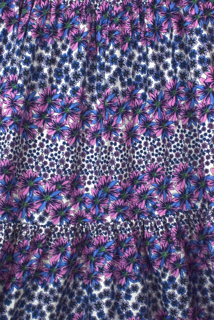 Striped Floral Print Skirt