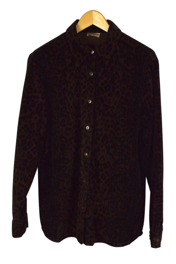 Leopard Print Corduroy Top