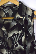 Load image into Gallery viewer, Black and White Reworked Tie Up Top
