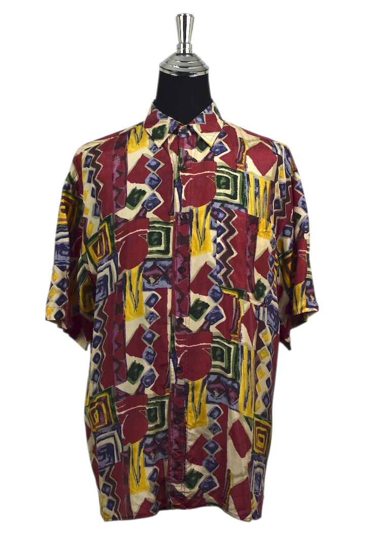 Silk Abstract Print Shirt