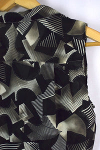 Black and White Reworked Tie Up Top