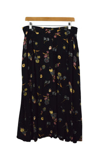 Abstract Floral Print Skirt
