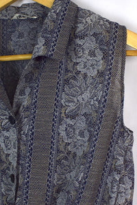 Reworked Floral Print Tie Up Top