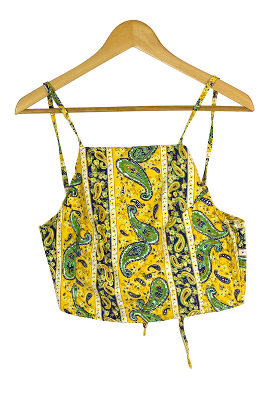 Reworked Paisley Print Tie-Up Top