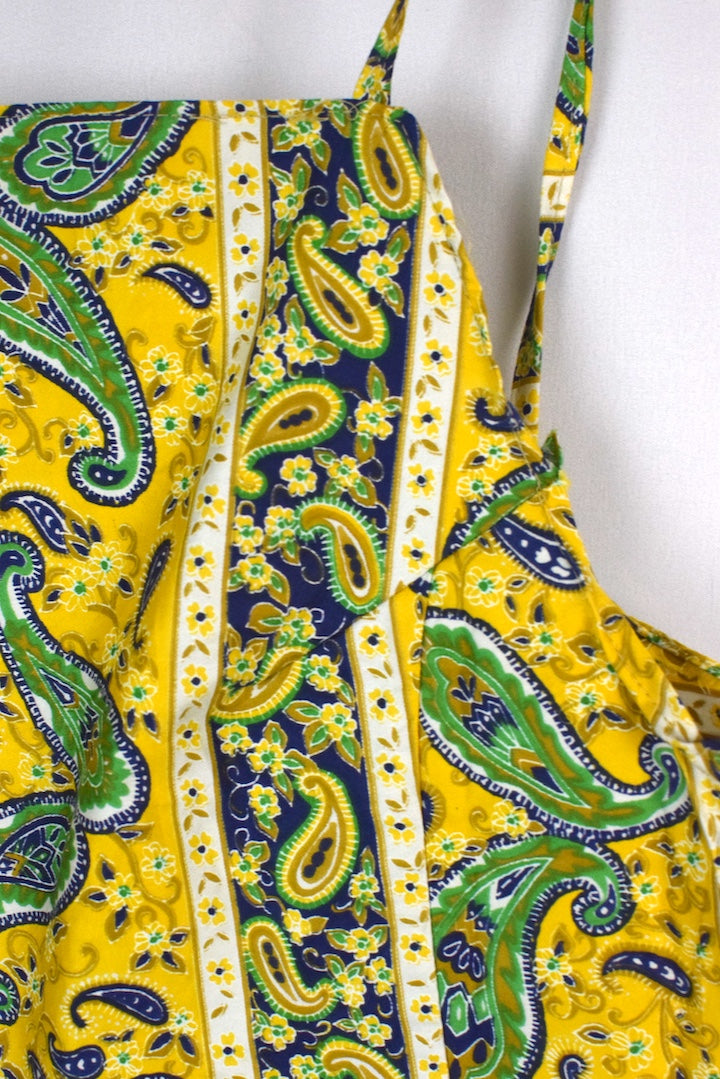 Reworked Paisley Print Tie-Up Top