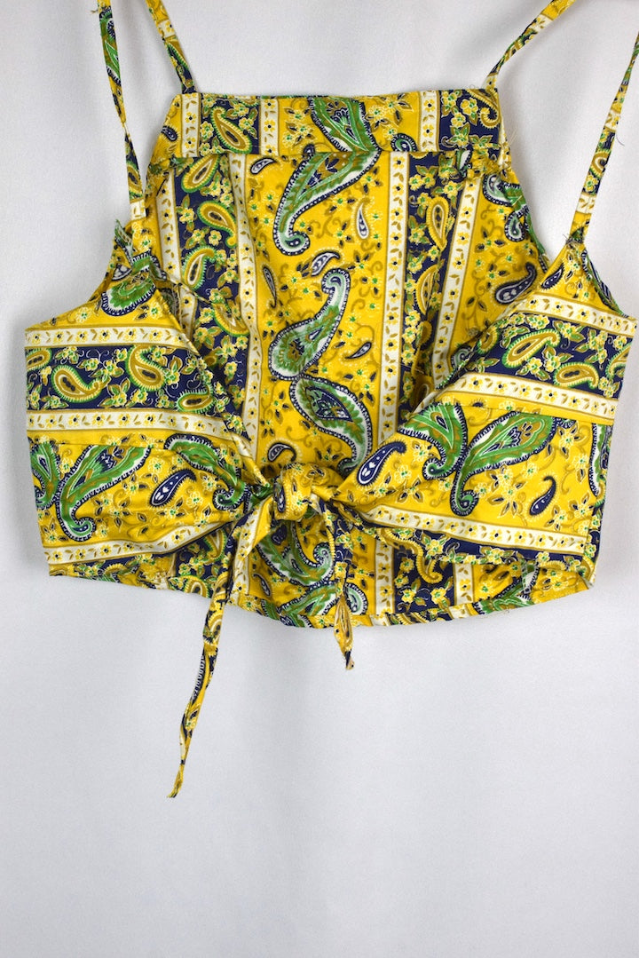 Reworked Paisley Print Tie-Up Top