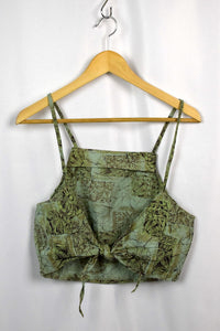 Reworked Abstract Print Tie-Up Top
