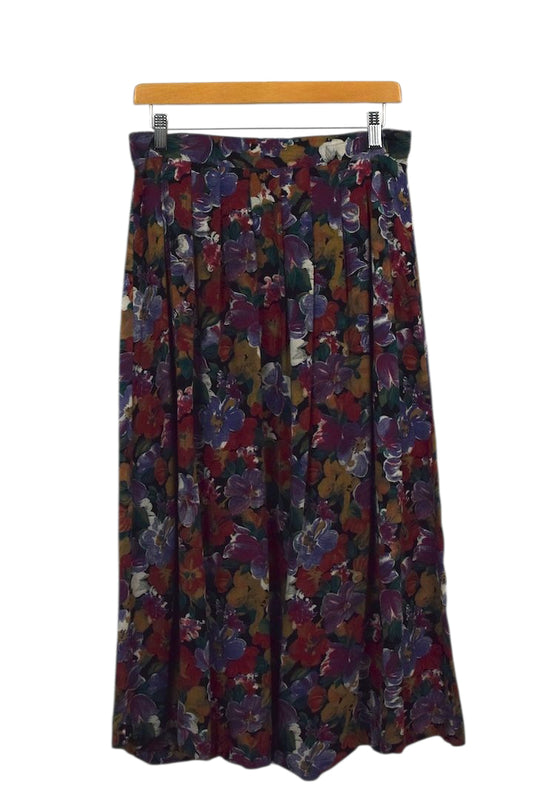 80s/90s Floral Print Skirt