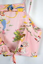 Load image into Gallery viewer, Reworked Cowgirl Print Tie-Up Top
