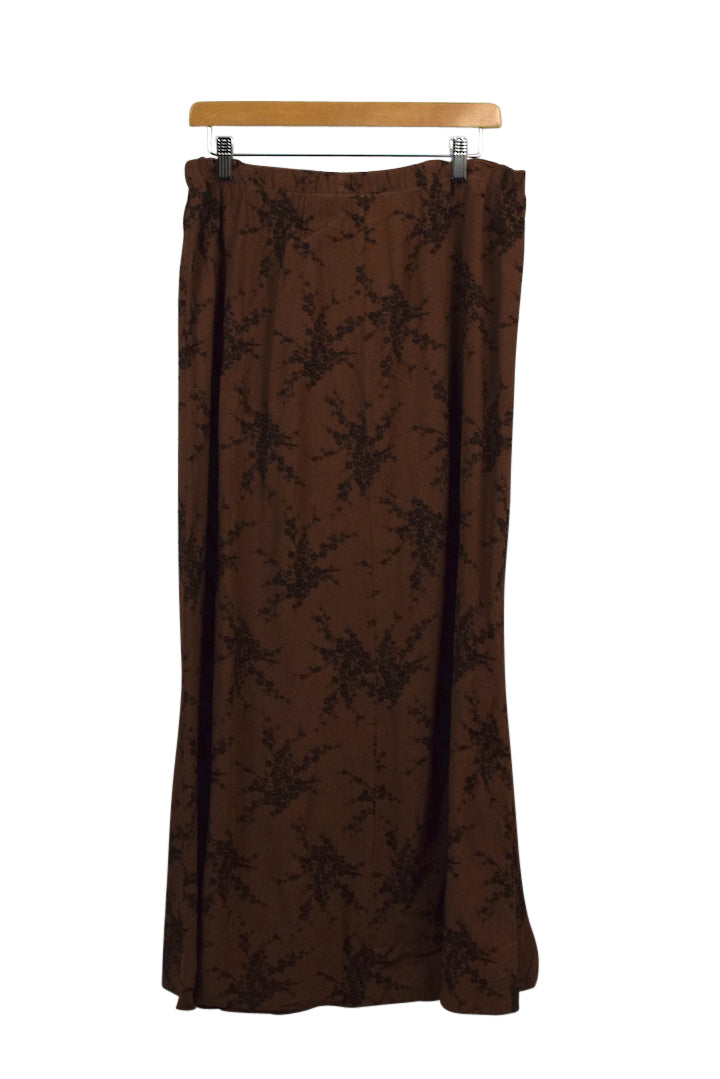 Brown Floral Print Skirt