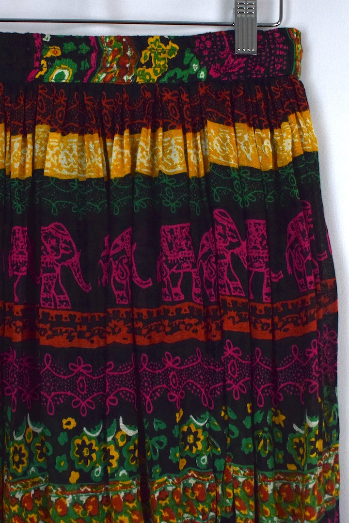 Multicoloured Abstract Print Skirt
