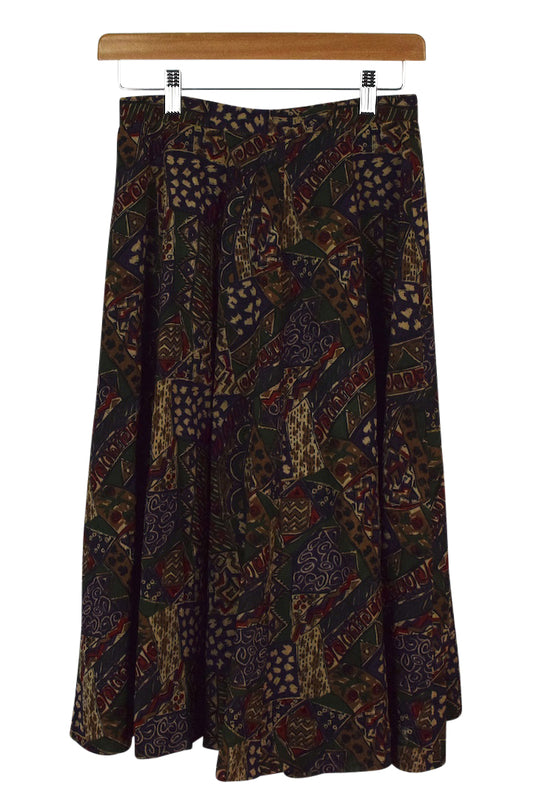 Reworked Abstract Print Skirt