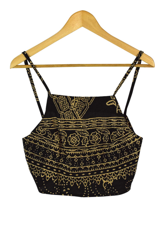 Reworked Floral Print Tie Up Top