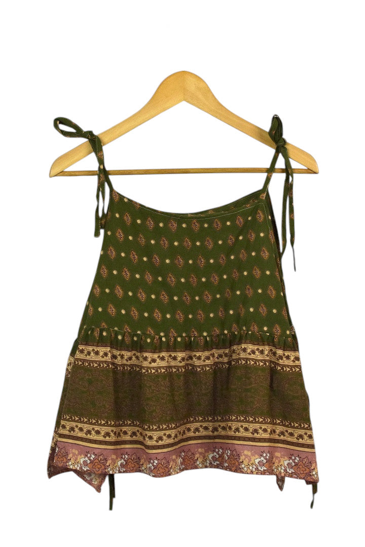 Reworked Abstract Print BabyDoll Top