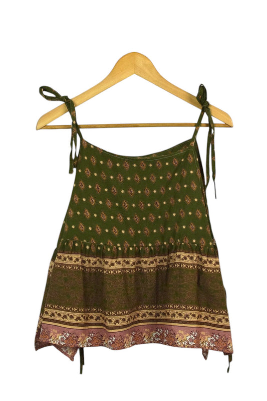 Reworked Abstract Print BabyDoll Top