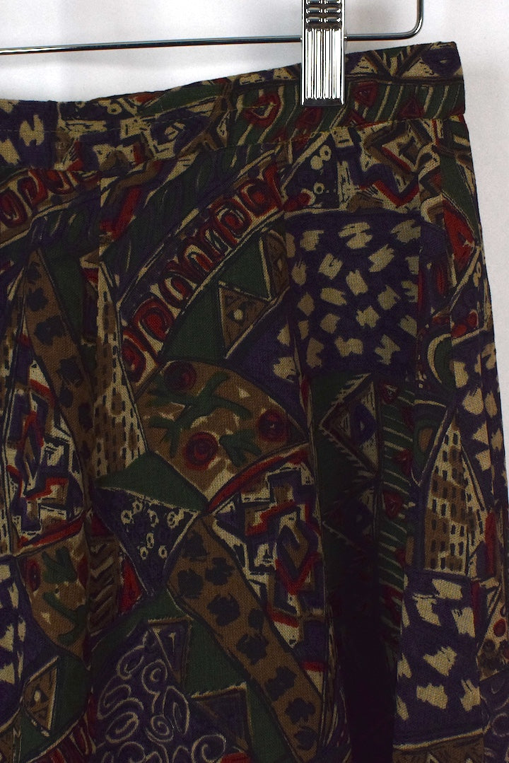 Reworked Abstract Print Skirt