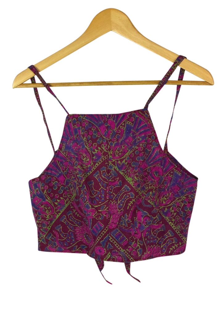 Reworked Print Tie Up Top