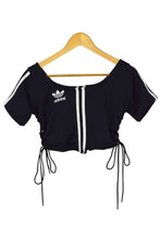 Load image into Gallery viewer, Reworked Adidas Brand Crop Top
