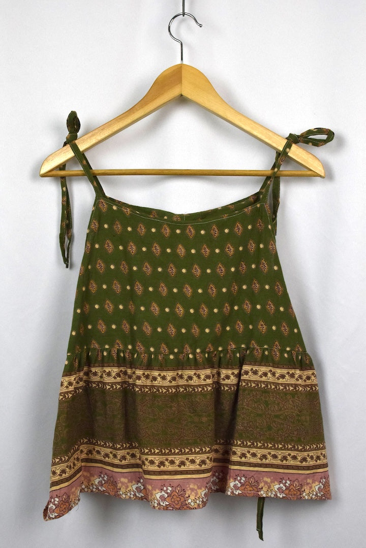 Reworked Abstract Print BabyDoll Top