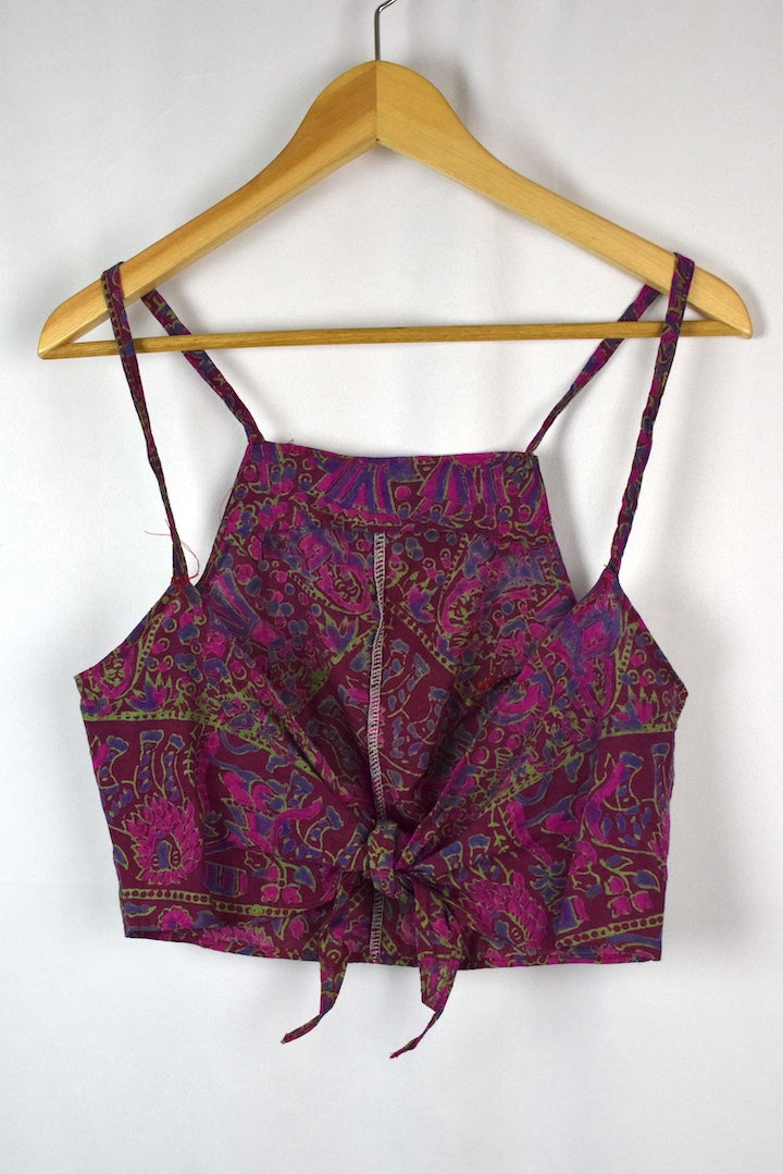Reworked Print Tie Up Top