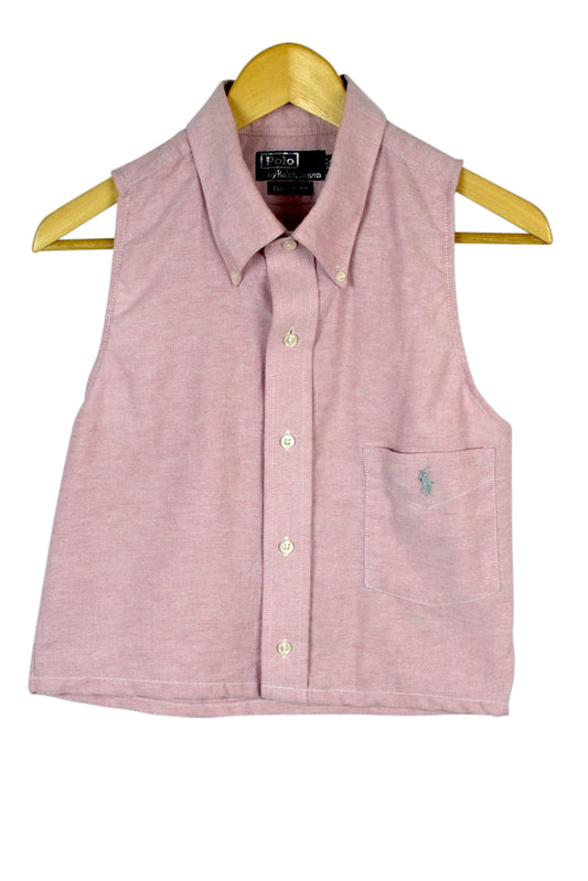Reworked Ralph Lauren Brand Crop Blouse