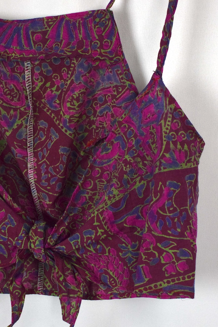 Reworked Print Tie Up Top