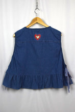 Load image into Gallery viewer, Reworked Lovehearts Denim Baby Doll Top
